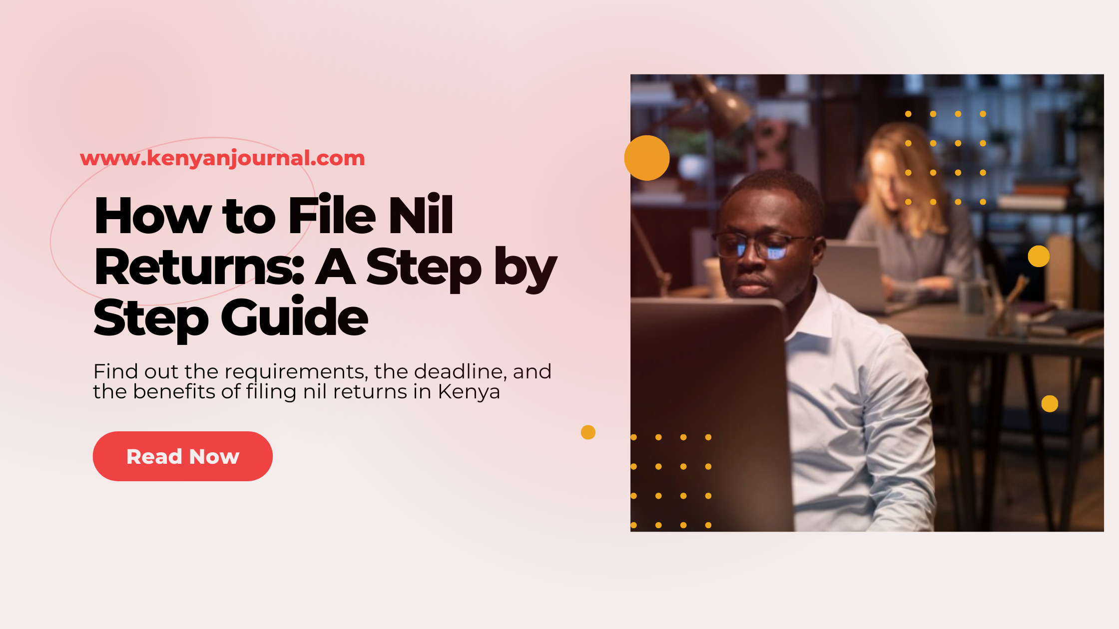 An infographic showing a man filing nil returns