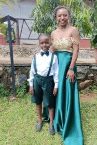 A picture of Mashirima Kapombe and her son