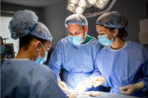 A picture of a medical team doing surgery