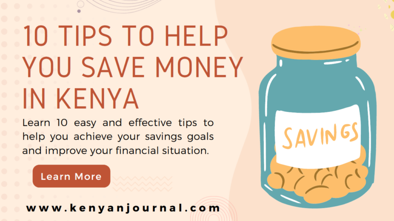 An infographic of 10 Tips to Help You Save Money in Kenya